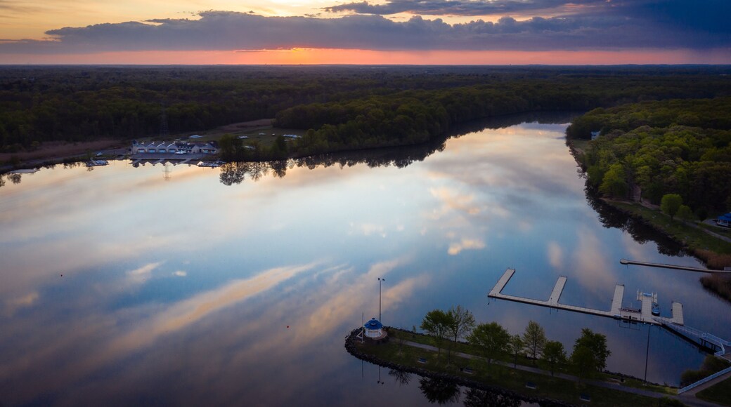 Aerial Sunrise Mercer County Park