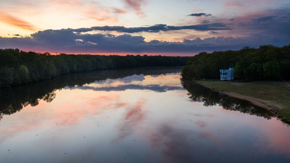 Aerial Sunrise Mercer County Park