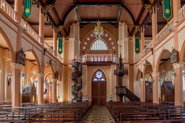 The cathedral of the immaculate conception central Roman Catholic is the famous place and travel destination in Chanthaburi province, Thailand