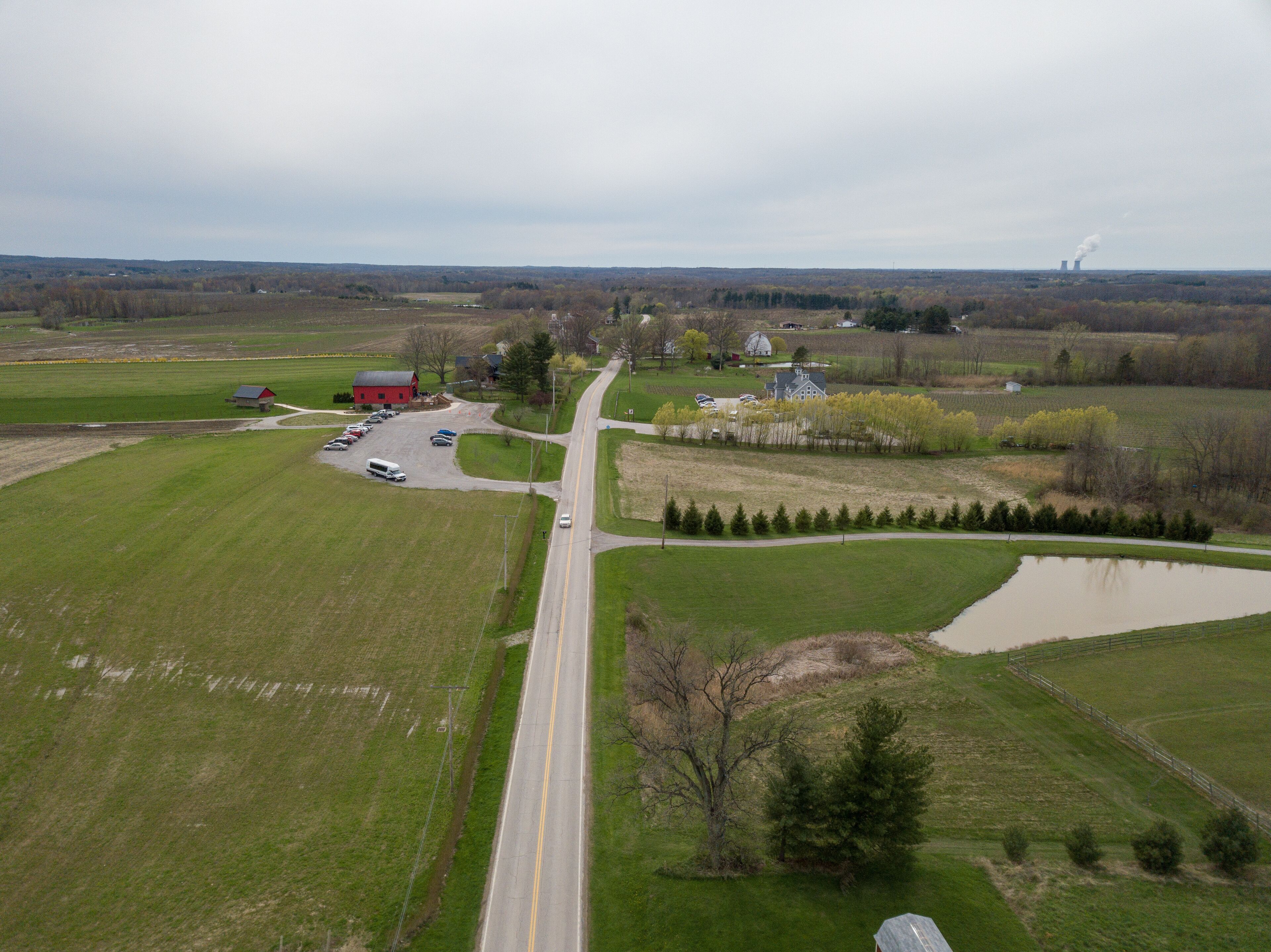Wine County, Geneva, Ohio, Midwest wine field, midwest, countryside, farm, wine, aerial