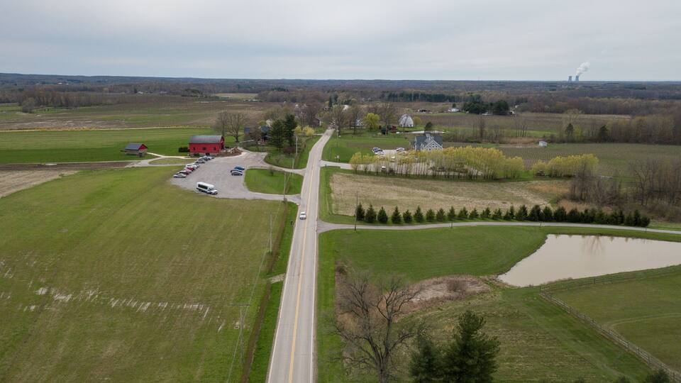 Wine County, Geneva, Ohio, Midwest wine field, midwest, countryside, farm, wine, aerial