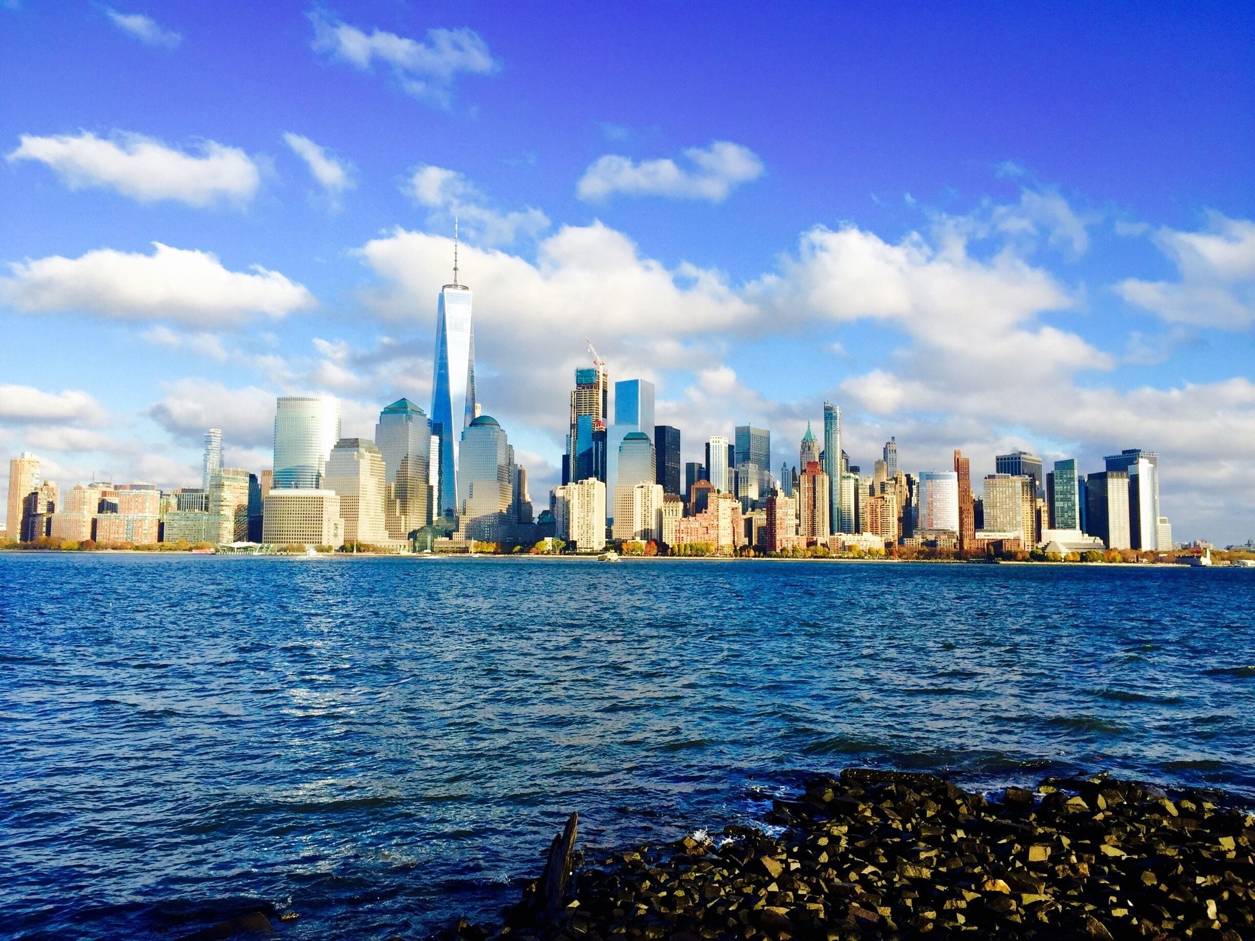 Manhattan skyline from Hudson River Waterfront Walkway