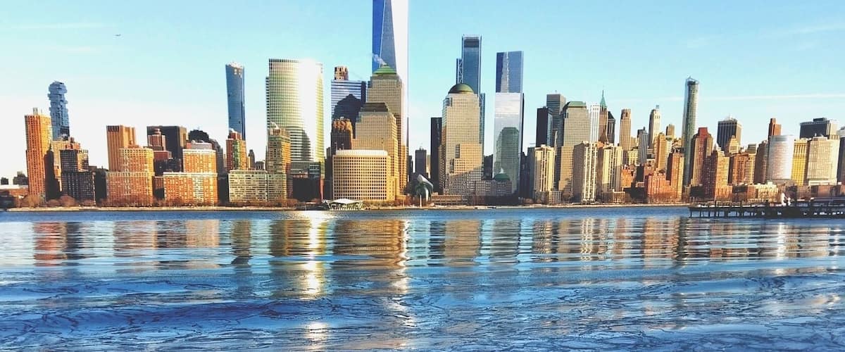 The Hudson freeze in Jan 2018 due to the extreme cold