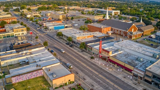 Aerial View of the DFW Suburb of Grand Prairie, Texas during Summer