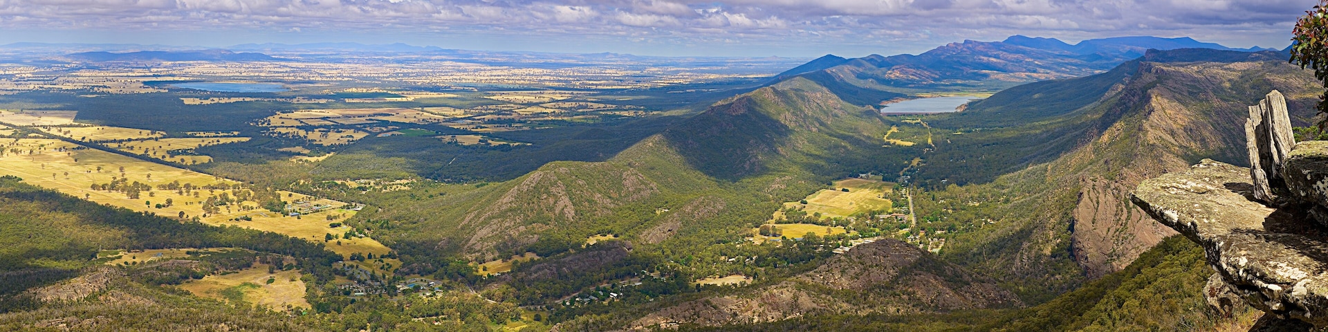 View of Halls Gap in the Grampians National Park from Chatauqua Peak, Victoria, Australia