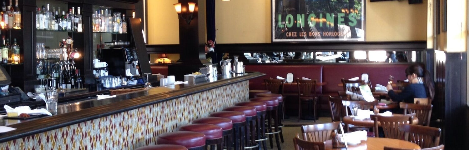 Lovely French restaurant right on the main drag of Menlo Park.  The food was delicious, the service was great and they have nice tables outside (some sun  some shade) as well as a beautiful bar, an inside space (in addition to what's shown here) and a private room upstairs.