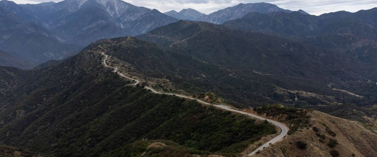 Glendora Mountain Road in, San Gabriel Mountains near Mount Baldy, California