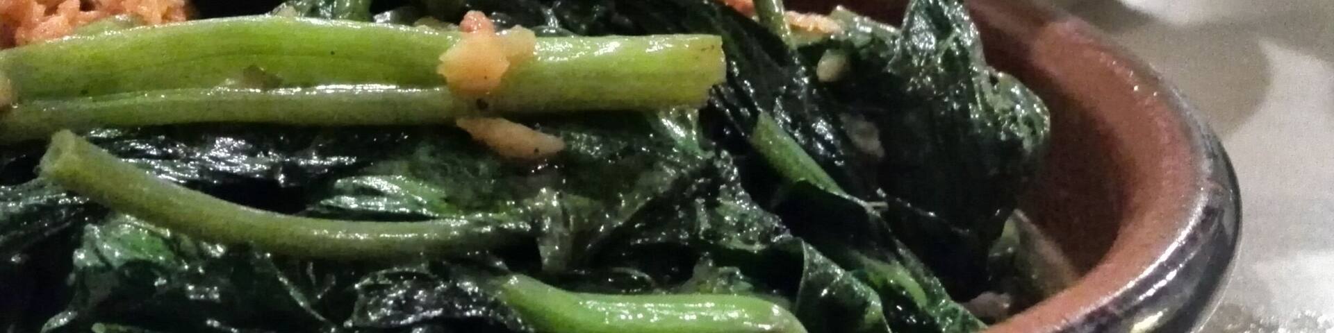 Adobong kangkong (sauteed spinach) in an upscale seaside dining experience. Chic, modern filipino resto indeed & savoring the seabreeze is a plus.