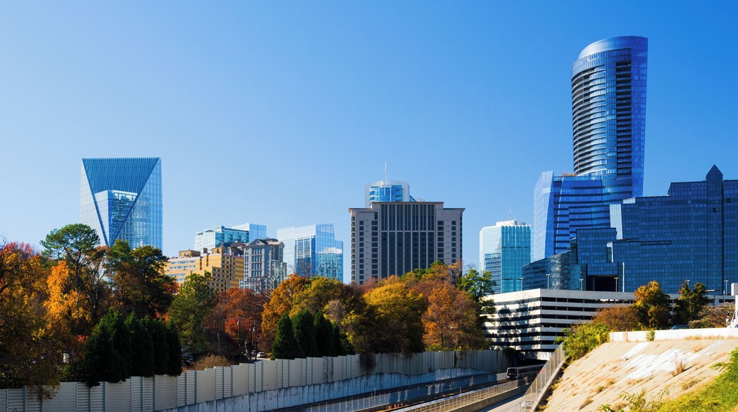 Buckhead, Atlanta modern skyline w/ Autumn colored trees