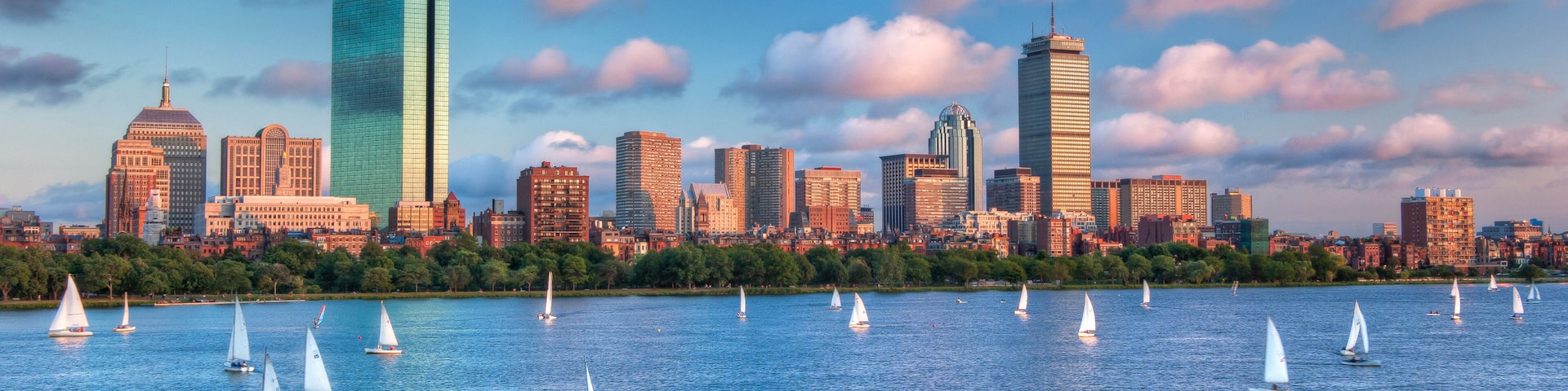 Panoramic View of theBoston Skyline Across the Charles River Bas