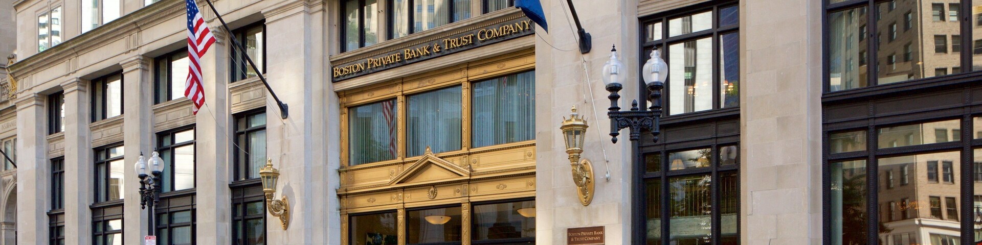 Boston Financial District showing heritage architecture and an administrative buidling