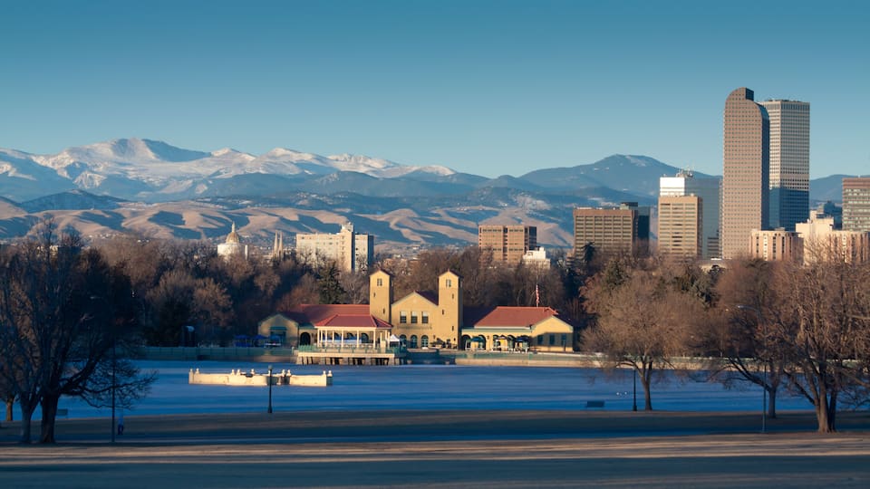 Downtown Denver Winter Skyline From City Park