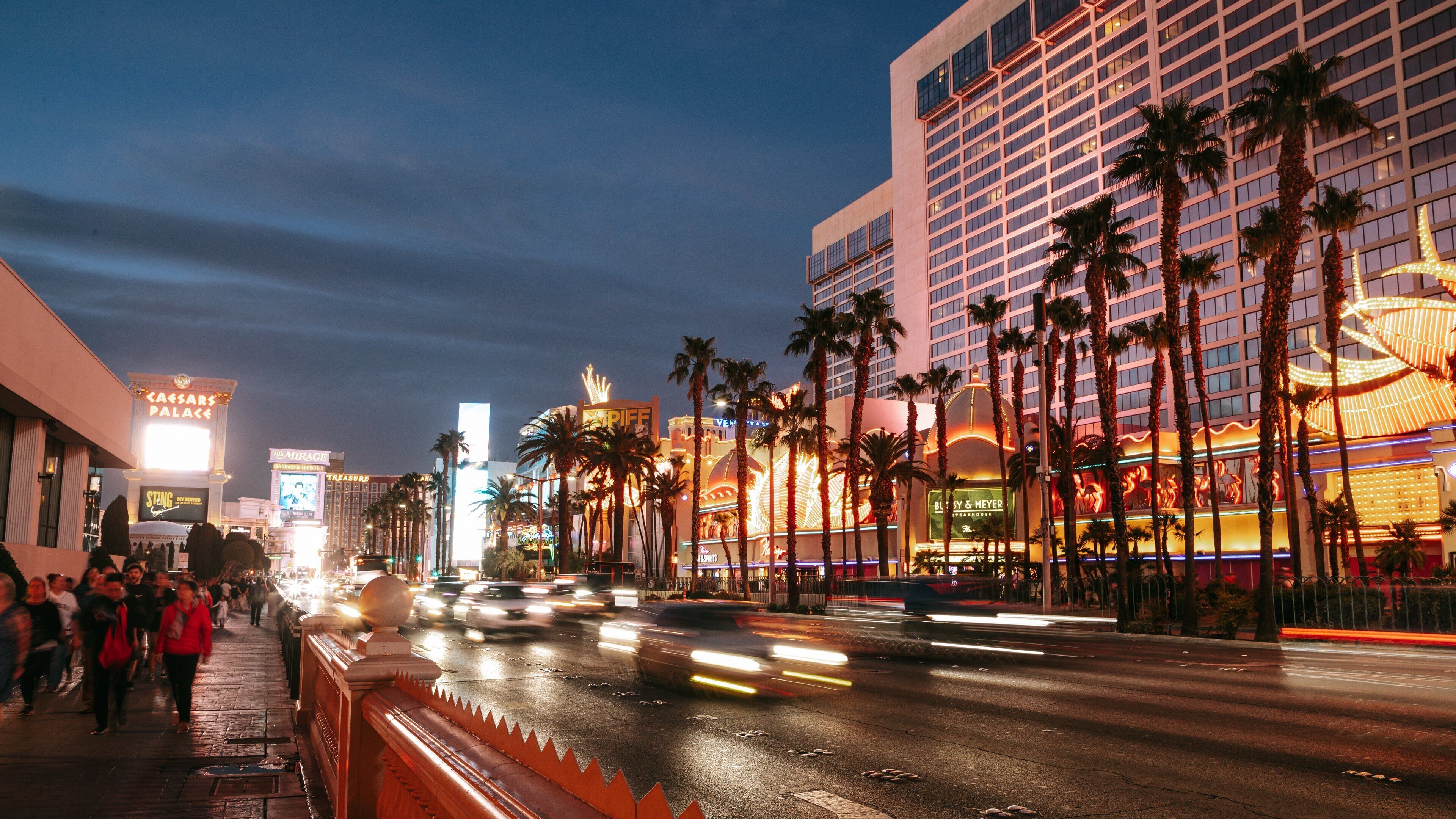Las Vegas Strip which includes a city and night scenes