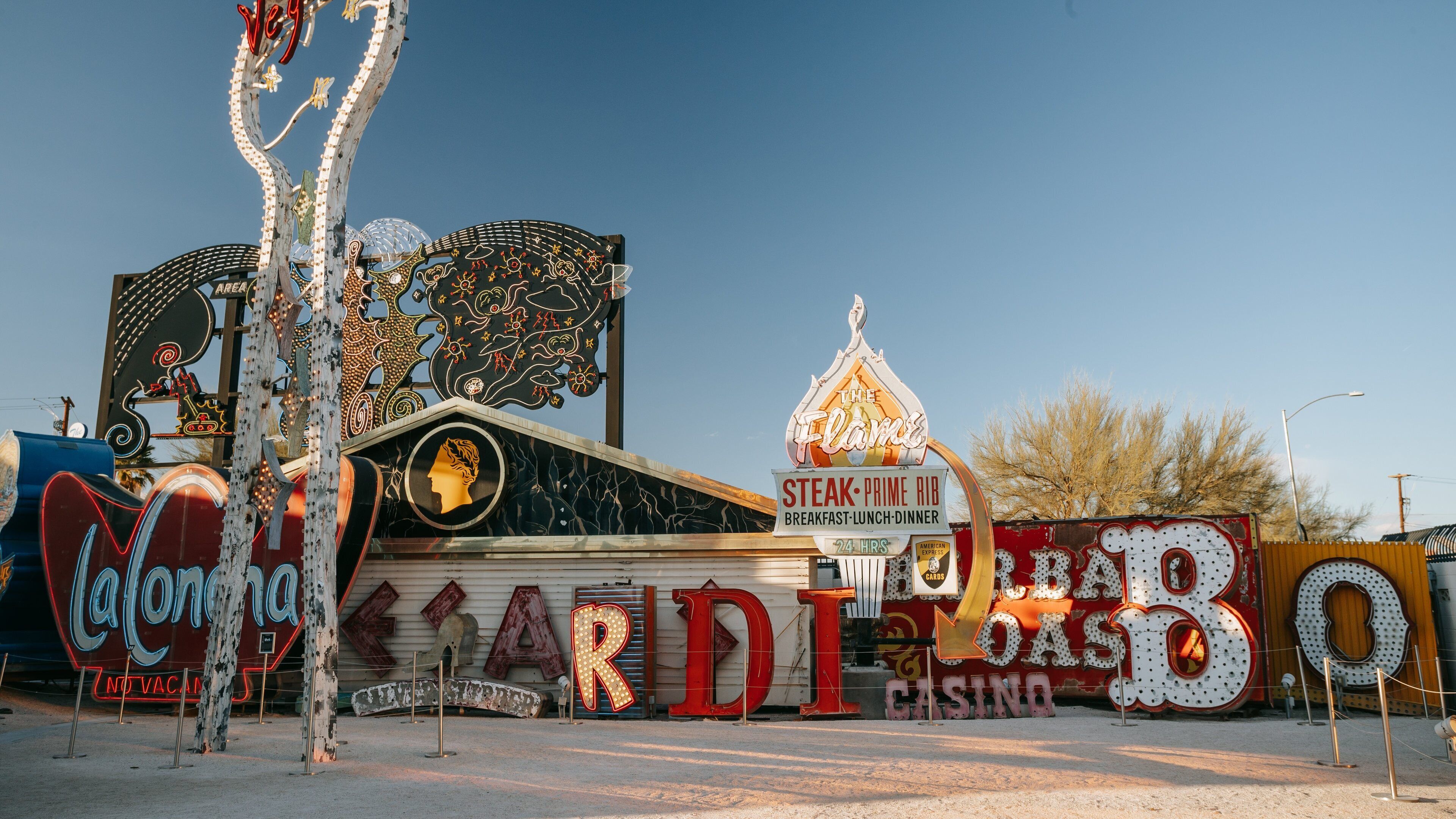 Downtown Las Vegas featuring signage