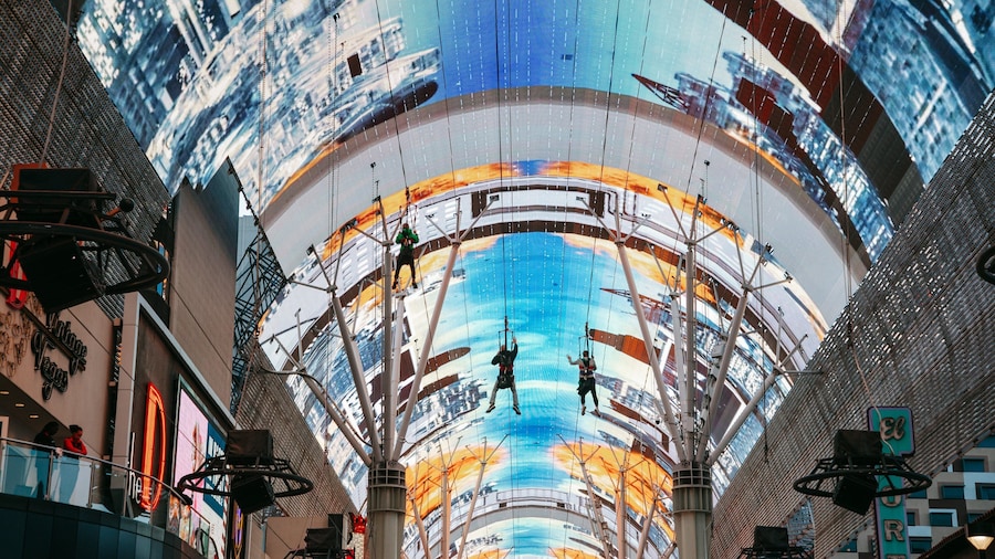 Downtown Las Vegas which includes interior views and zip lining