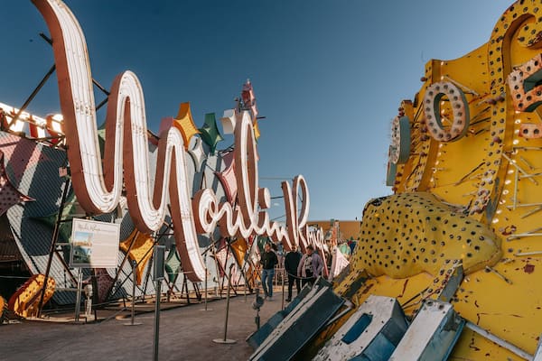 Downtown Las Vegas which includes signage