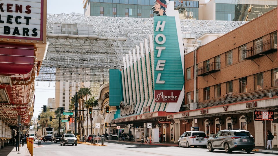 Downtown Las Vegas which includes a city and signage