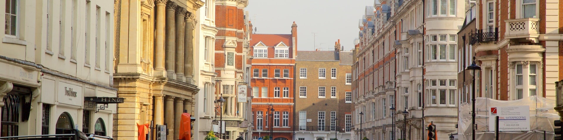 Marylebone welches beinhaltet historische Architektur und Straßenszenen