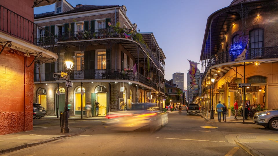 French Quarter showing night scenes and street scenes