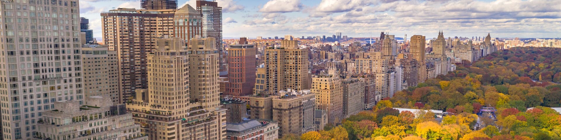 Fall Color Autumn Season Buildings of Central Park West NYC