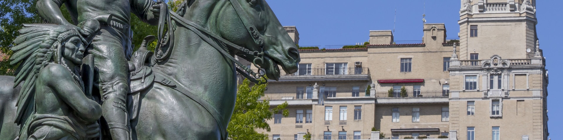 Statue of president Theodore Roosevelt at the American Museum of Natural History on the west side of Manhattan, New York, across the street from Central Park.; Shutterstock ID 424634608