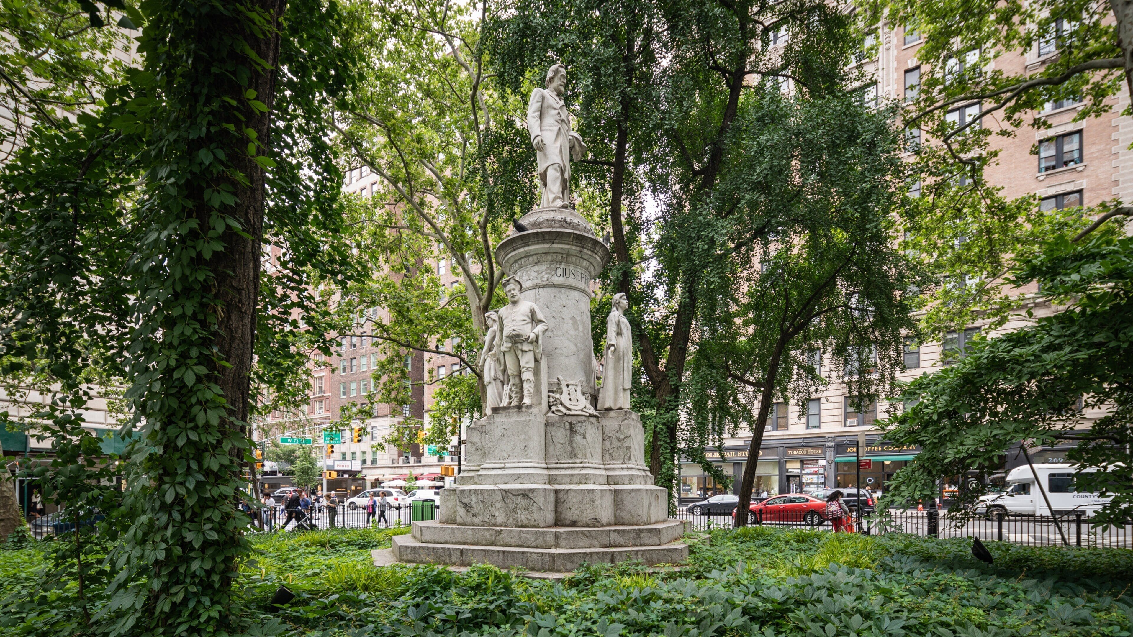 Upper West Side showing a park and a statue or sculpture
