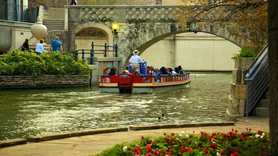Downtown - Riverwalk featuring boating and a river or creek