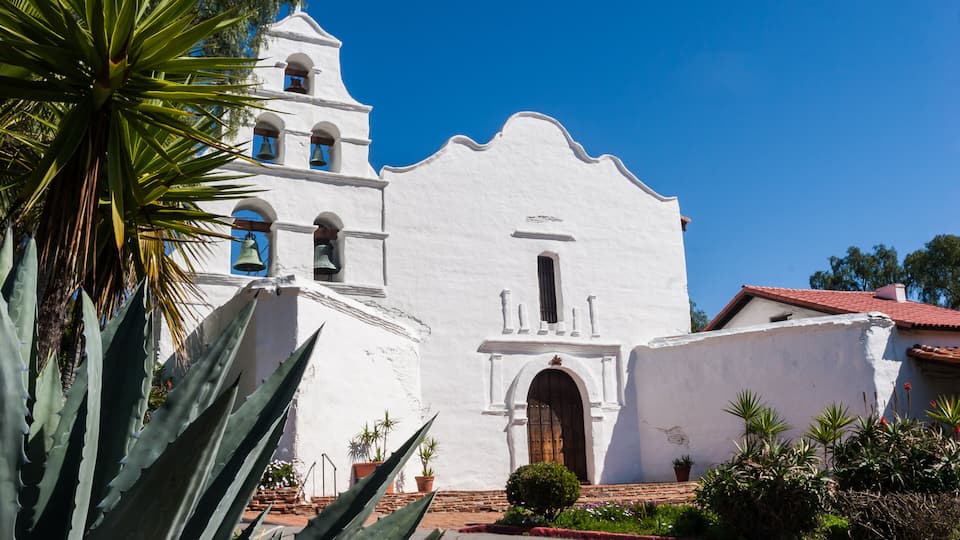 Mission San Diego de Alcala With Century Plant,San Diego, California, USA