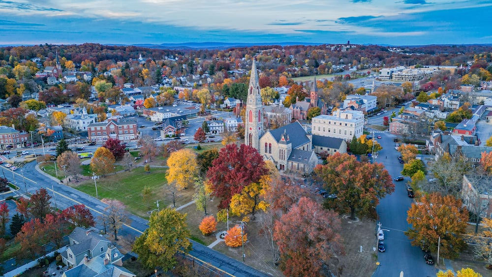 A view of Goshen, New York in fall