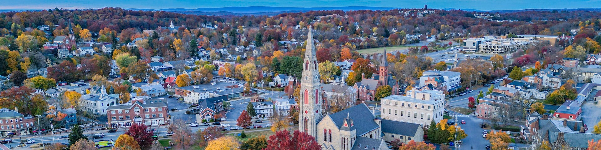 A view of Goshen, New York in fall