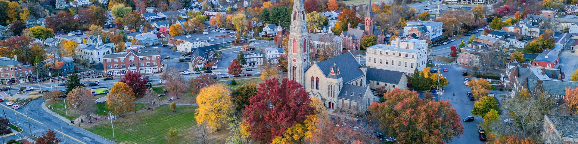 A view of Goshen, New York in fall