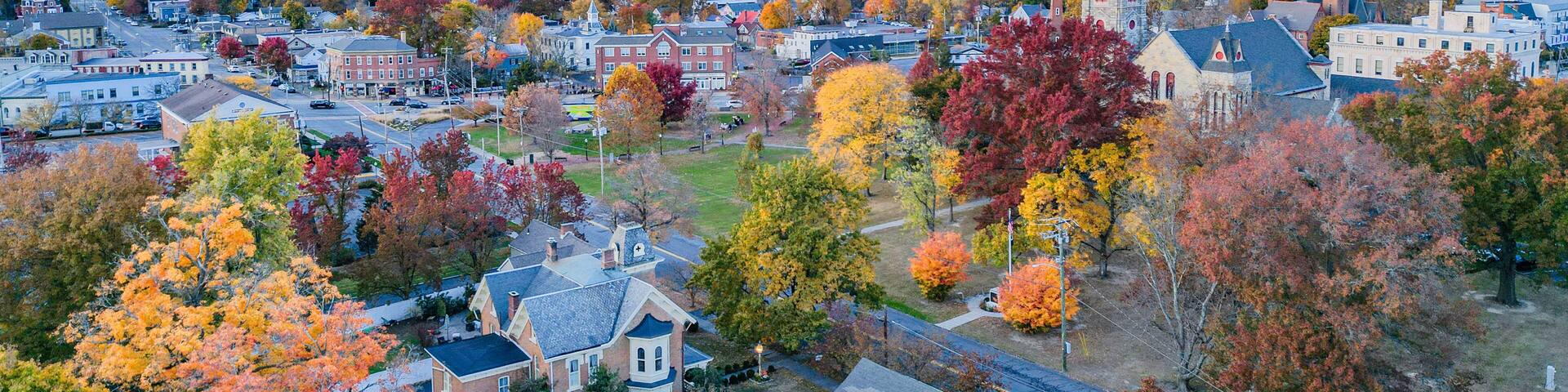 A view of Goshen, New York in fall