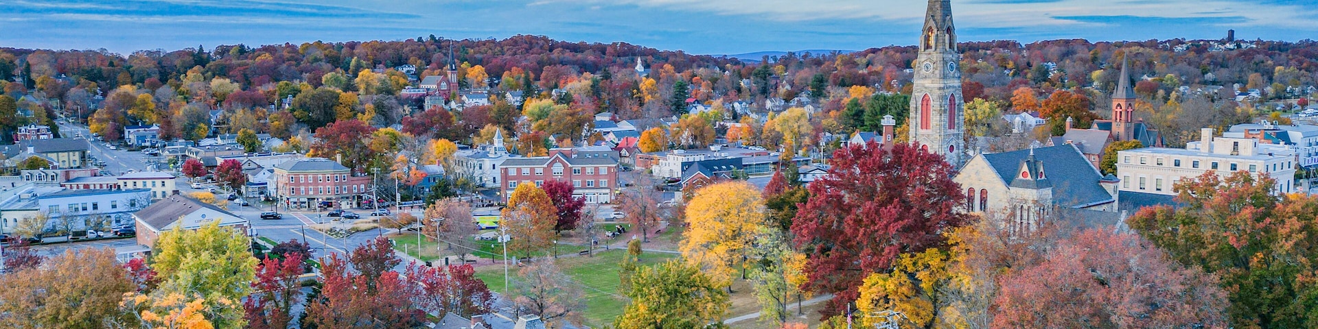 A view of Goshen, New York in fall
