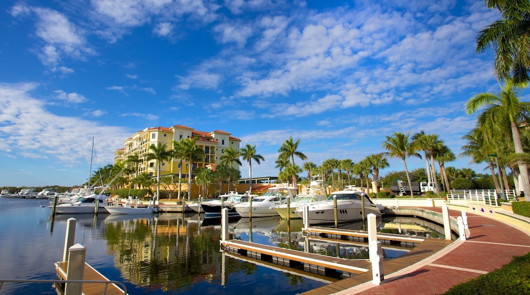 Jupiter featuring a marina, tropical scenes and a coastal town