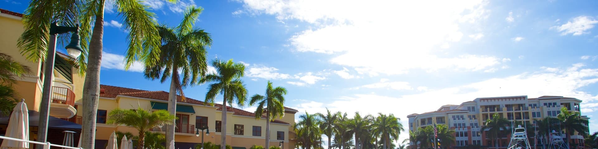 Jupiter which includes tropical scenes and a marina