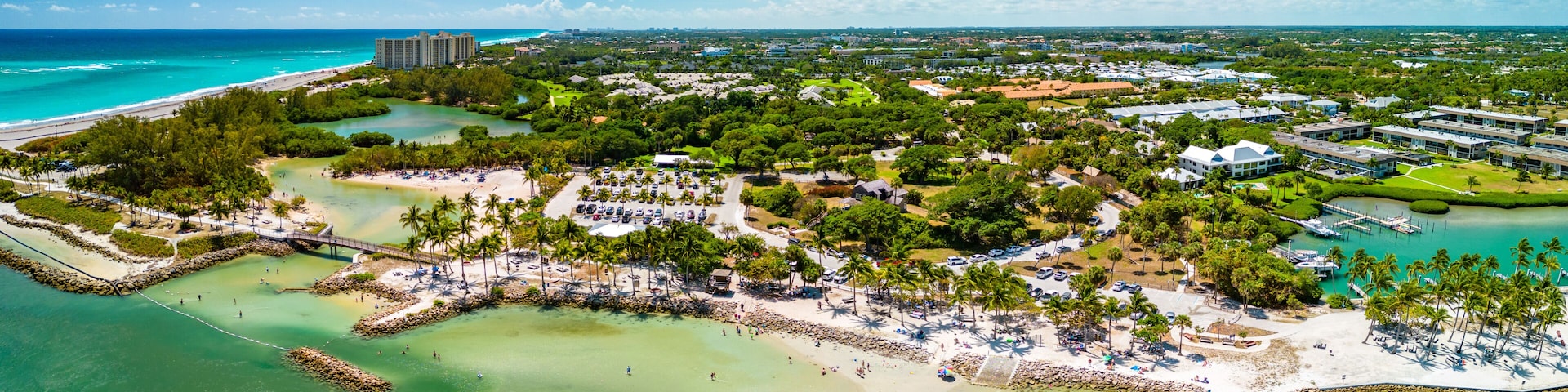 DuBois Park, Jupiter Beach and inlet, areal views, Florida