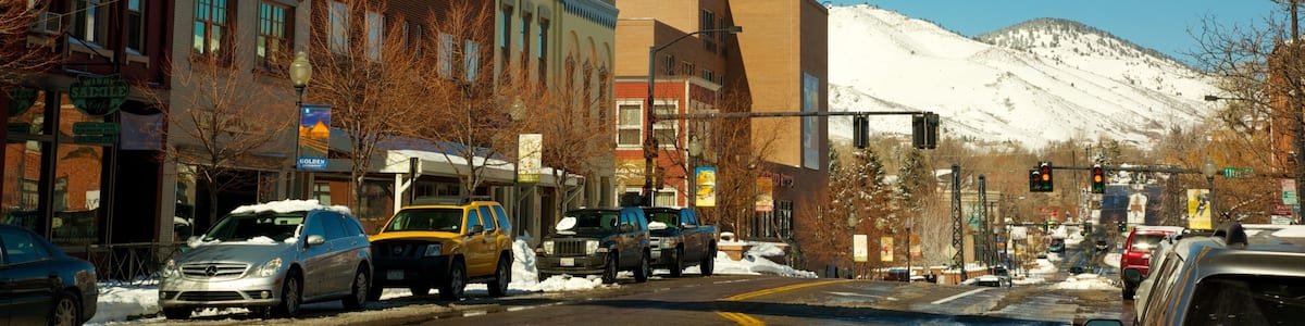 Golden which includes a city, street scenes and signage