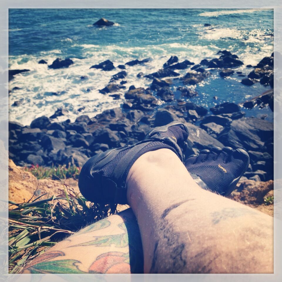 Bike grease stained calves and sunny ocean view = heaven 
#biketour 
#bellowwingstrangely 