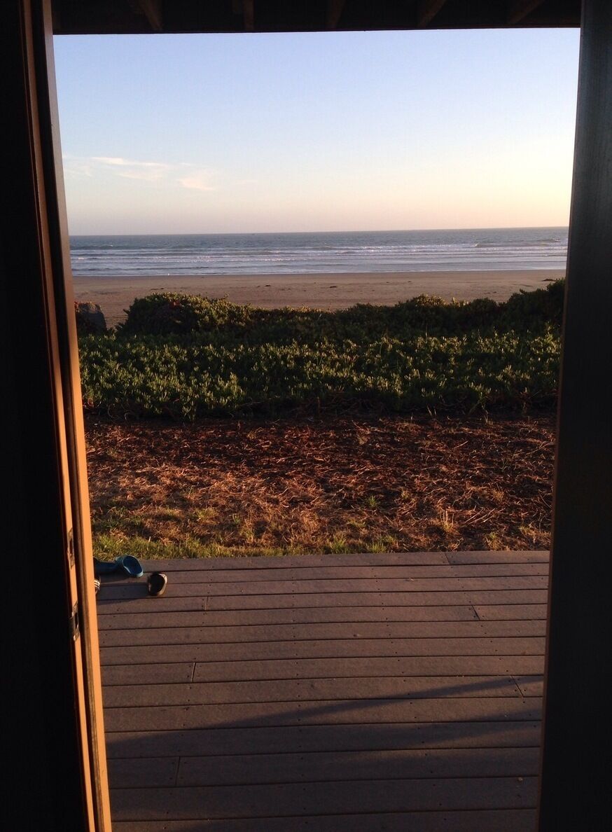 Talk about a room with a view!  Half of the rooms at this motel open directly onto the beach!  Enjoy sunset, build a fire, go for a run.  Only down side: no pets allowed.
