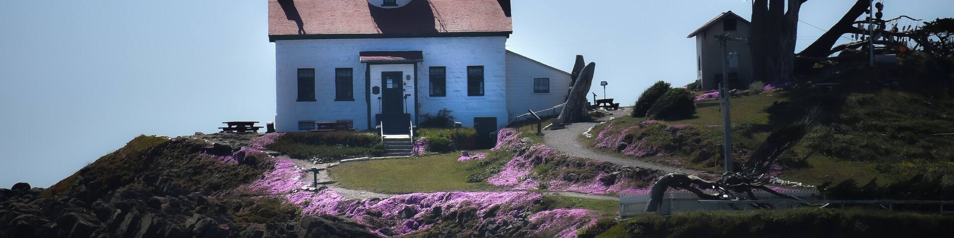 I was able to get a shot of the lighthouse just before the sun went down. #Adventure