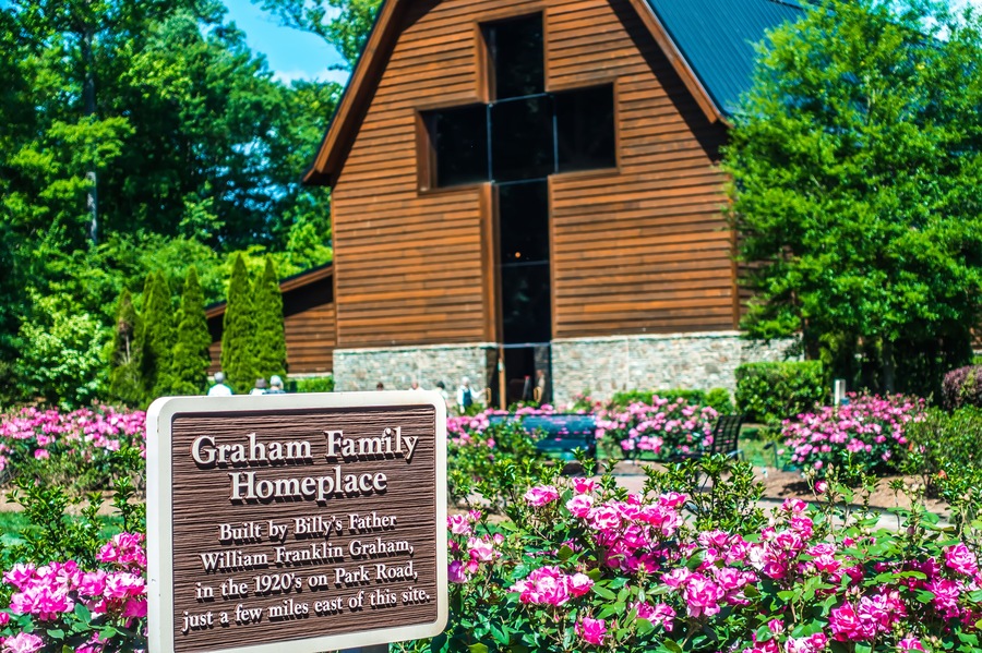 Charlotte, NC April 2019 - at billy graham public library on sunny day