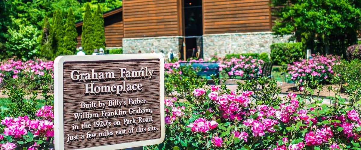 Charlotte, NC April 2019 - at billy graham public library on sunny day