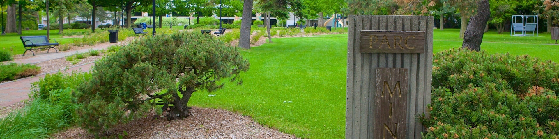 Granby which includes a park and signage