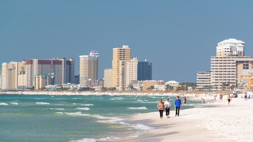 Florida Panhandle featuring a coastal town, a sandy beach and general coastal views