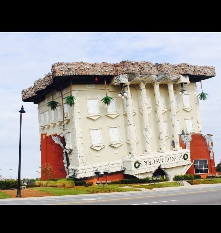WonderWorks in Panama City Beach is a four-story interactive fun lab housed in an eye-catching upside down building#Architecture
