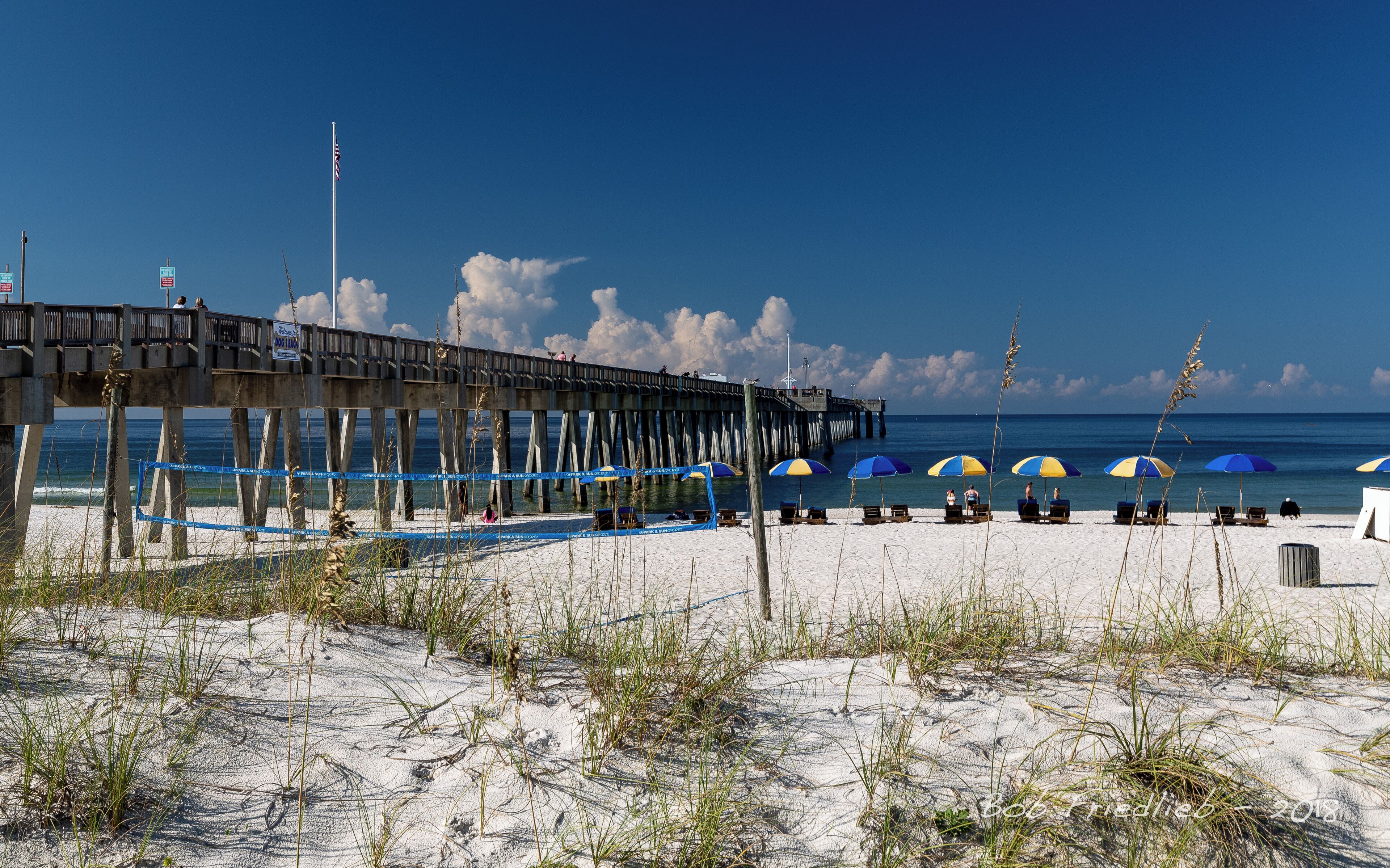 Beach side view of the pier