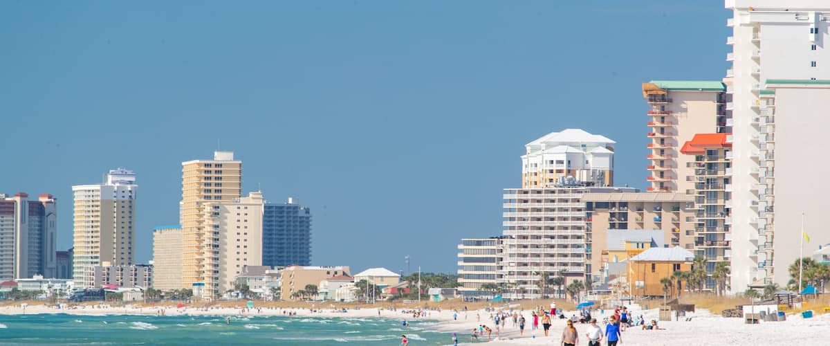 Panama City Beach featuring a sandy beach, general coastal views and a coastal town