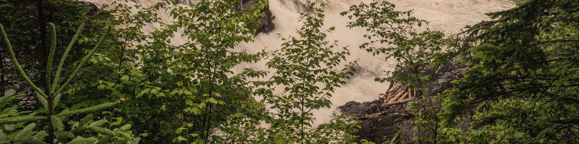 The roaring of the energy generating waterfall at Grand Falls, NB, Canada