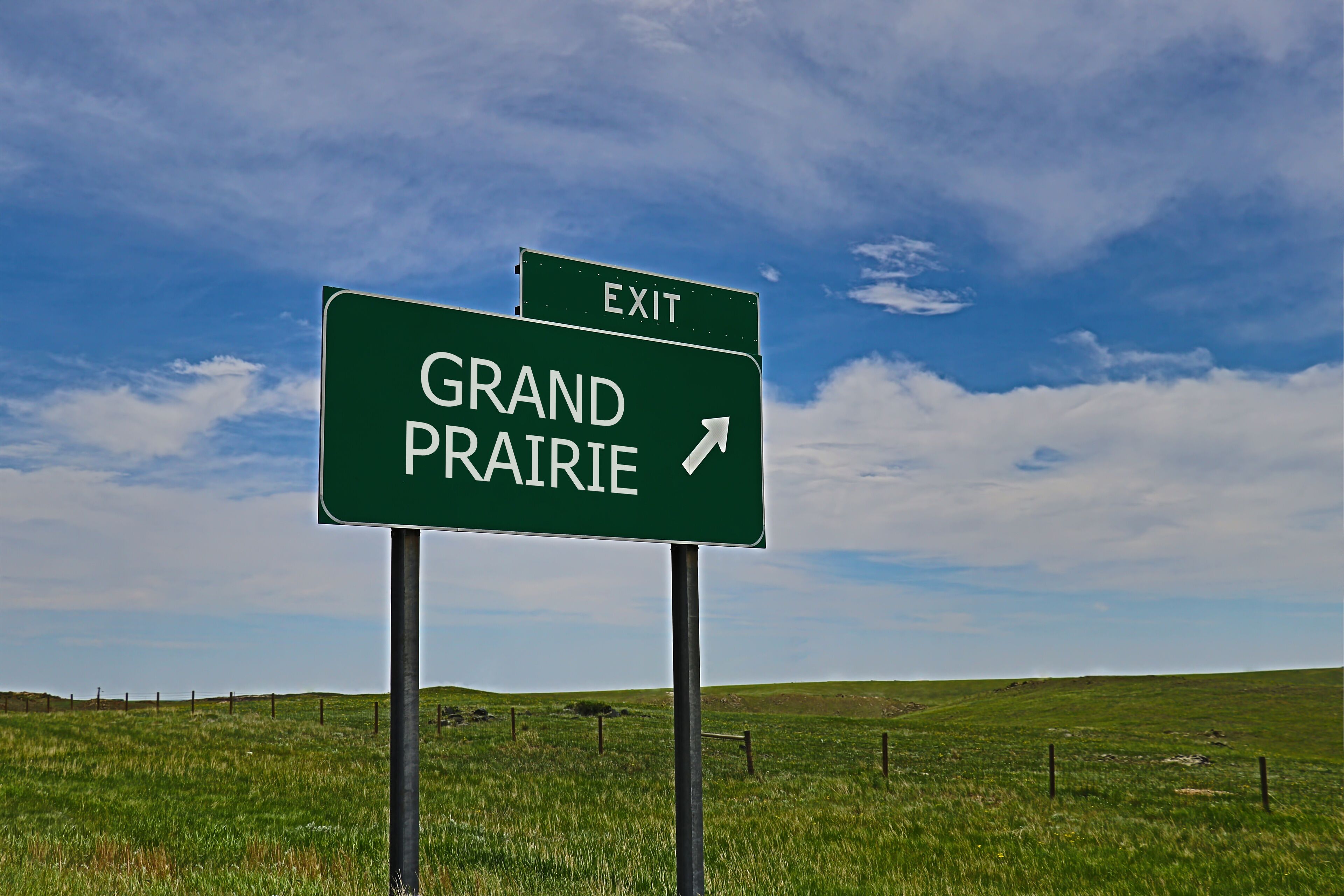 US Highway Exit Sign for Grand Prairie