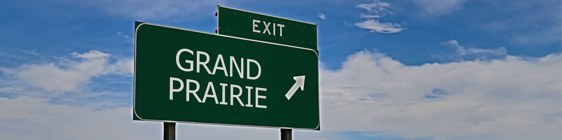 US Highway Exit Sign for Grand Prairie